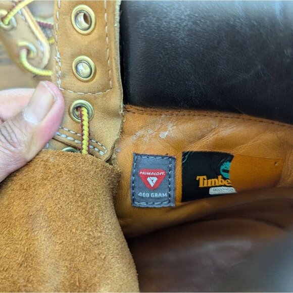 Timberland Men 8 M 6” Classic Work Boots Nubuck Leather Beige Primaloft 400gm - Picture 5 of 13